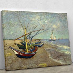 Fishing Boats At Sainte Marie Canvas Print Or Poster (Type: Standard Framed Canvas Print, size: 24" x 16" / 60cm x 40cm (approx))